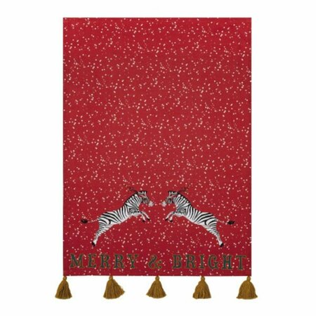 TARIFA 18 x 25 in. Red Zebra with Tassels Kitchen Towel, 4PK TA3679734